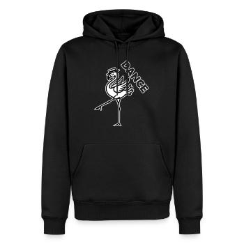 Fancy Flamingo with hat - Dance Design - Men’s Premium Organic Hoodie - black - Front - Nico (187cm)