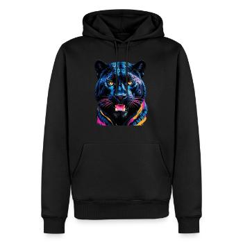 Tigre - Sweat à capuche Premium bio Homme - noir - Devant - Nico (187cm)