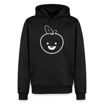 apfel smile - Männer Premium Bio Hoodie - Schwarz - Vorne - Nico (187cm)