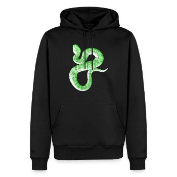 Schlange Grün / Weiß - Männer Premium Bio Hoodie - Schwarz - Vorne - Nico (187cm)