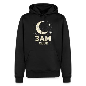 Sleepless Club – Midnight Mood Edition - Männer Premium Bio Hoodie - Schwarz - Vorne - Nico (187cm)