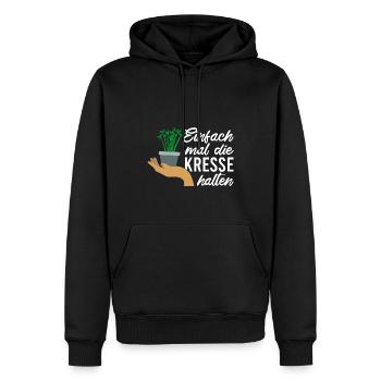 Einfach Mal die Kresse Halten Gartenlust Gärtner - Männer Premium Bio Hoodie - Schwarz - Vorne - Nico (187cm)