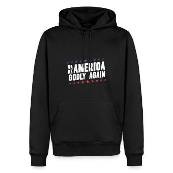 Rendre l’Amérique pieuse, aimer à nouveau la foi de Dieu - Sweat à capuche Premium bio Homme - noir - Devant - Nico (187cm)