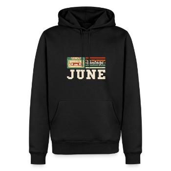 76e anniversaire Juin Millésime 1947 Millésime - Sweat à capuche Premium bio Homme - noir - Devant - Nico (187cm)