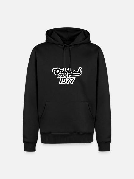 1977 Birthday - Men’s Premium Organic Hoodie - black