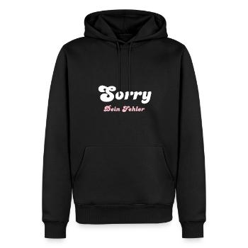 Sorry dein Fehler - Männer Premium Bio Hoodie - Schwarz - Vorne - Nico (187cm)