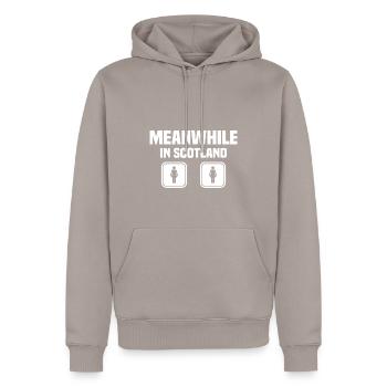 Kilt Männer Spruch Schottenrock - Männer Premium Bio Hoodie - Taupe - Vorne - Nico (187cm)