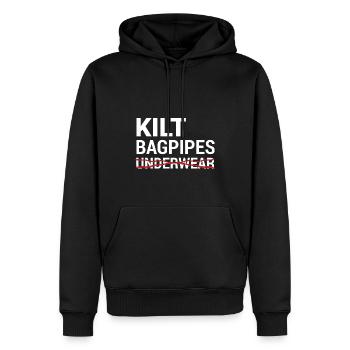 Kilt Dudelsack Unterwäsche Schottische Checkliste - Männer Premium Bio Hoodie - Schwarz - Vorne - Nico (187cm)