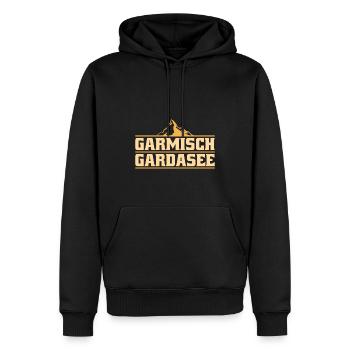 Alpenüberquerung Garmisch Gardasee - Männer Premium Bio Hoodie - Schwarz - Vorne - Nico (187cm)
