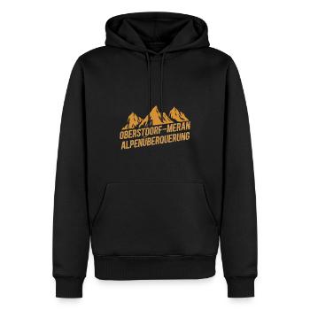 Crossing the Alps Oberstdorf Merano E5 long-distance hiking trail - Men’s Premium Organic Hoodie - black - Front - Nico (187cm)