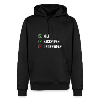 Kilt Männer Spruch Schottenrock - Männer Premium Bio Hoodie - Schwarz - Vorne - Nico (187cm)