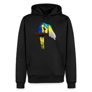 Perroquet - Sweat à capuche Premium bio Homme - noir - Devant - Nico (187cm)