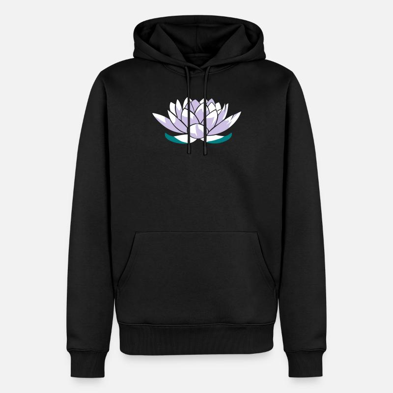 Lotusblume - Männer Premium Bio Hoodie - Schwarz