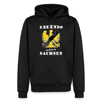 Legends of Saxony - Männer Premium Bio Hoodie - Schwarz - Vorne - Nico (187cm)