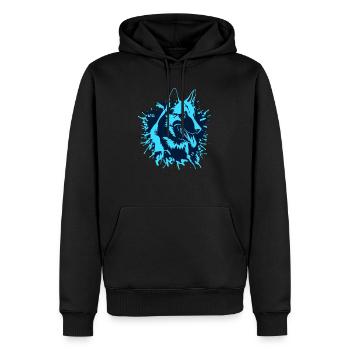 DEUTSCHER SCHÄFERHUND - BERGER ALLEMAND - Sweat à capuche Premium bio Homme - noir - Devant - Nico (187cm)
