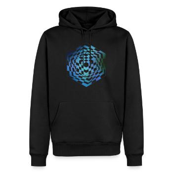 The Cube - Gradient - Men’s Premium Organic Hoodie - black - Front - Nico (187cm)