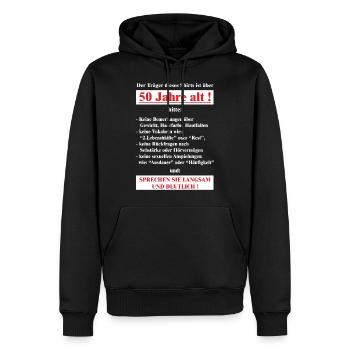 BD - Träger dieses Shirts ist 50 Jahre alt - - Männer Premium Bio Hoodie - Schwarz - Vorne - Nico (187cm)