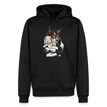 I'm a Sheepdog - Noir Tricolore - Sweat à capuche Premium bio Homme - noir - Devant - Nico (187cm)