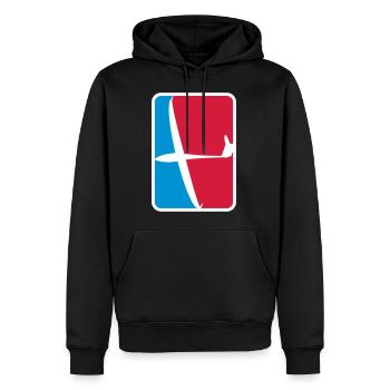 Logo planeur - Sweat à capuche Premium bio Homme - noir - Devant - Nico (187cm)