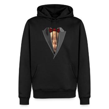 Tuxedo Brust - Männer Premium Bio Hoodie - Schwarz - Vorne - Nico (187cm)