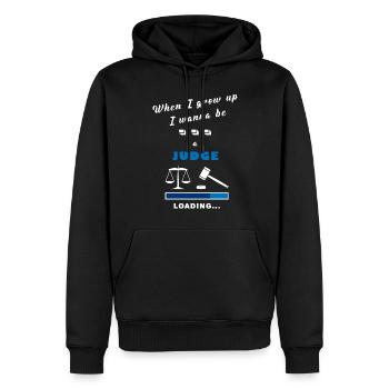 Richter auf Schwarz - Männer Premium Bio Hoodie - Schwarz - Vorne - Nico (187cm)