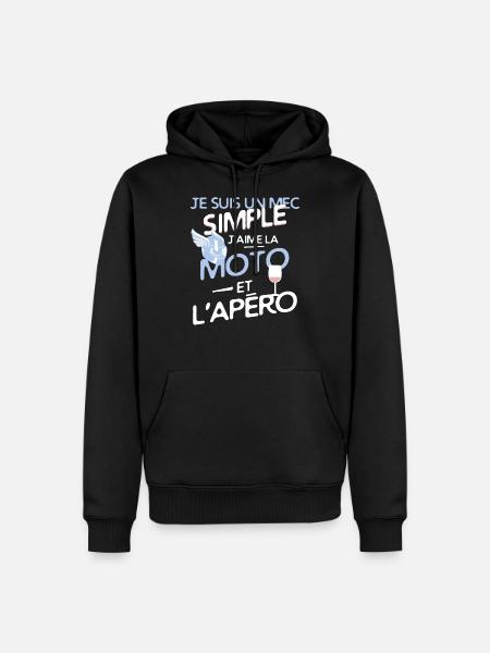 Motard - un mec simple - Sweat à capuche Premium bio Homme - noir