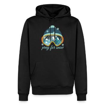 Priez pour la neige. J'adore skier. Sport.Ski.Mountains. - Sweat à capuche Premium bio Homme - noir - Devant - Nico (187cm)
