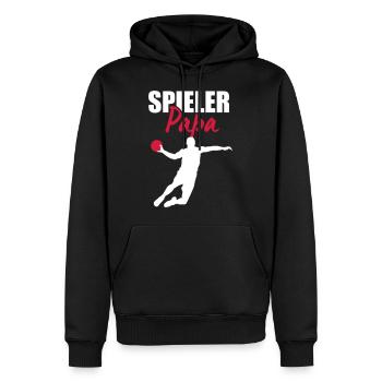 Handball Spieler Papa - Dad - Vater - Handballer - Männer Premium Bio Hoodie - Schwarz - Vorne - Nico (187cm)