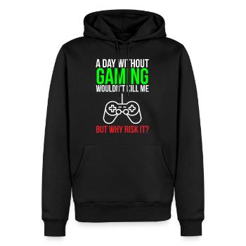 Ein Tag ohne lustiges Spieler T-Shirt zu spielen - Männer Premium Bio Hoodie - Schwarz - Vorne - Nico (187cm)