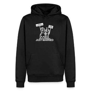 frisch verheiratet Hochzeit Geschenk Braut Heirat - Männer Premium Bio Hoodie - Schwarz - Vorne - Nico (187cm)