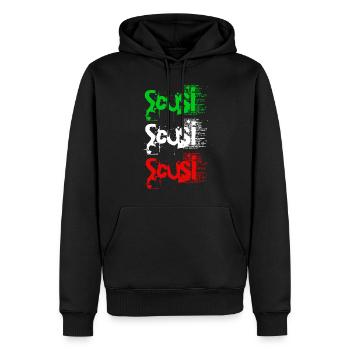 Scusi - italienische Flagge - Männer Premium Bio Hoodie - Schwarz - Vorne - Nico (187cm)