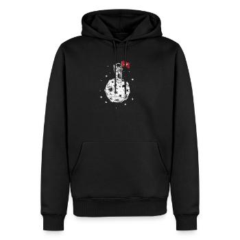 Suisse drapeau sur la lune astronaute cadeau - Sweat à capuche Premium bio Homme - noir - Devant - Nico (187cm)