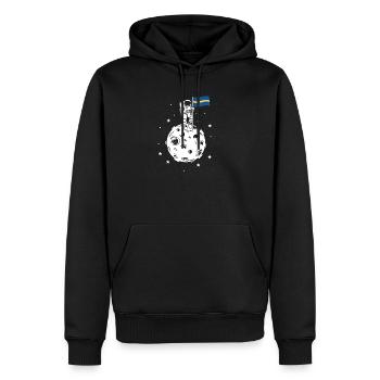 Astronaut mit schwedischer Flagge auf dem Mond - Männer Premium Bio Hoodie - Schwarz - Vorne - Nico (187cm)