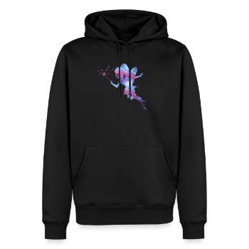 Fee Silhouette gute Fee Elfe Geschenk Märchen - Männer Premium Bio Hoodie - Schwarz - Vorne - Nico (187cm)