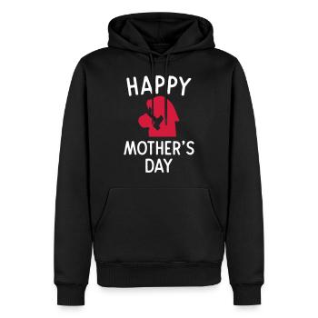 Happy Mother's Day - Männer Premium Bio Hoodie - Schwarz - Vorne - Nico (187cm)