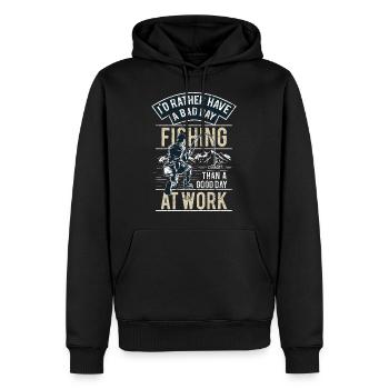 FISHING - lustiges Angler Shirt Vatertag Geschenk - Männer Premium Bio Hoodie - Schwarz - Vorne - Nico (187cm)