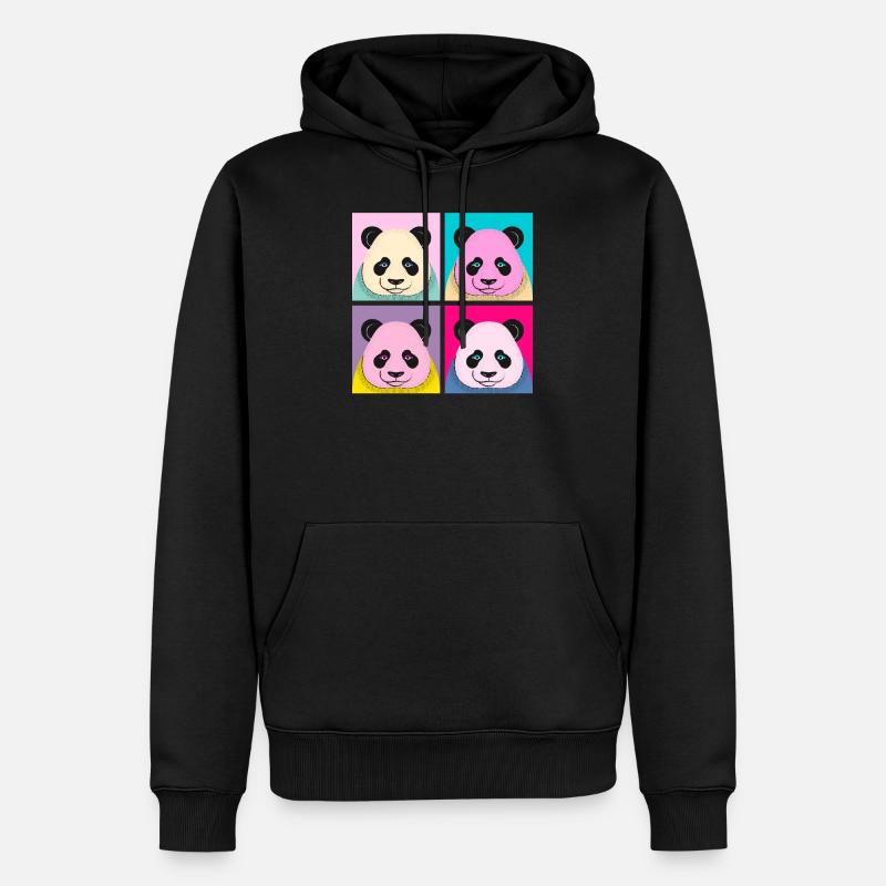 Pop Art Panda - Sweat à capuche Premium bio Homme - noir