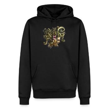 Medusa 2 - Männer Premium Bio Hoodie - Schwarz - Vorne - Nico (187cm)