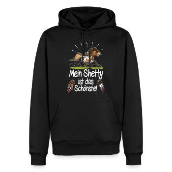 Mein Shetty das Schönste (Text weiss) - Sweat à capuche Premium bio Homme - noir - Devant - Nico (187cm)