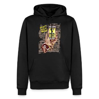 Smartphone Handy - Männer Premium Bio Hoodie - Schwarz - Vorne - Nico (187cm)