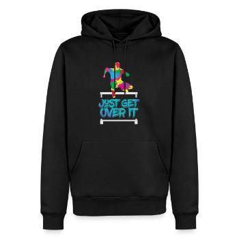 Just Get Over It - Track & Field - Sweat à capuche Premium bio Homme - noir - Devant - Nico (187cm)