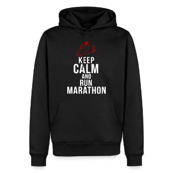 Marathon sport cadeau sport Diziplin - Sweat à capuche Premium bio Homme - noir - Devant - Nico (187cm)