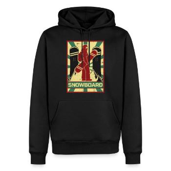 Snowboarding Propaganda | Winter sports snow winter - Men’s Premium Organic Hoodie - black - Front - Nico (187cm)