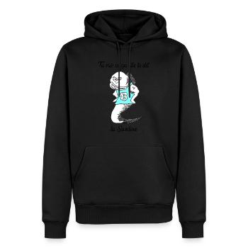 Sardine - Sweat à capuche Premium bio Homme - noir - Devant - Nico (187cm)