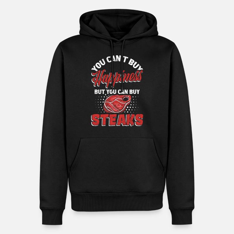 Steak - Männer Premium Bio Hoodie - Schwarz