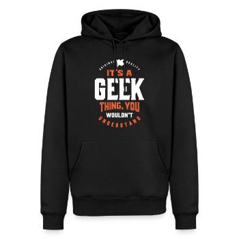 C’est une chose geek - Sweat à capuche Premium bio Homme - noir - Devant - Nico (187cm)