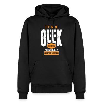 C’est une chose geek - Sweat à capuche Premium bio Homme - noir - Devant - Nico (187cm)