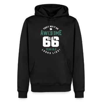 Awesome 66 Year Old - Men’s Premium Organic Hoodie - black - Front - Nico (187cm)
