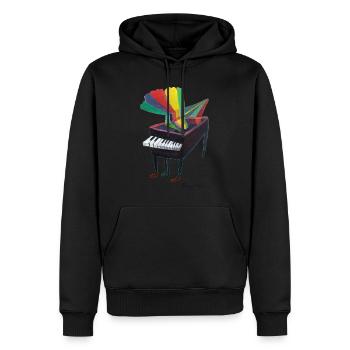 piano music 3 - Men’s Premium Organic Hoodie - black - Front - Nico (187cm)