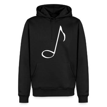 Achtelnote Musikalische Geschenkidee - Männer Premium Bio Hoodie - Schwarz - Vorne - Nico (187cm)
